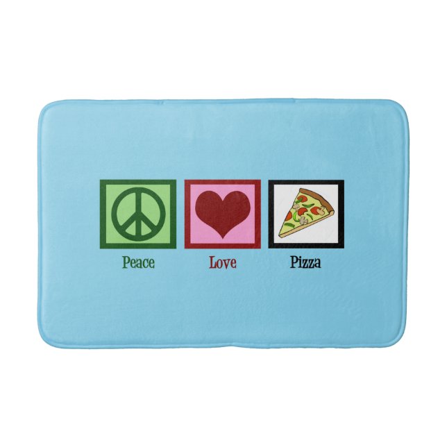 Peace Love Pizza Bathroom Mat (Front)