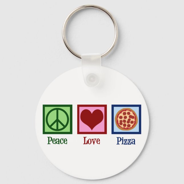 Peace Love Pizza Keychain (Front)