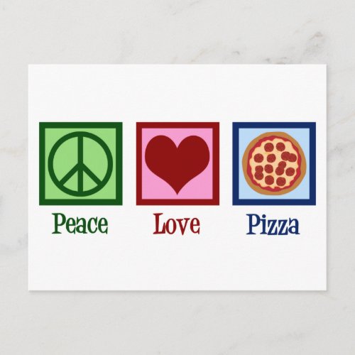 Peace Love Pizza Parlor Postcard