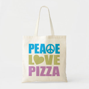 Peace Love Pizza Tote Bag
