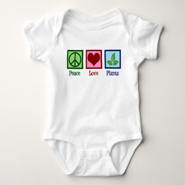 Peace Love Plants Baby Bodysuit (Front)