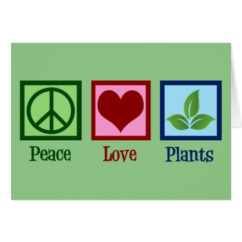 Peace Love Plants Cute Plant Nursery Holiday Card