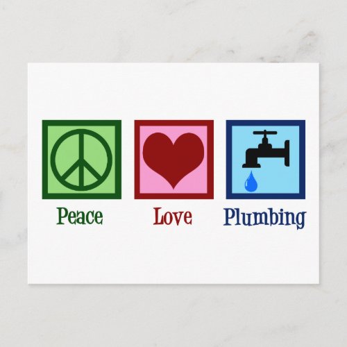 Peace Love Plumbing Postcard