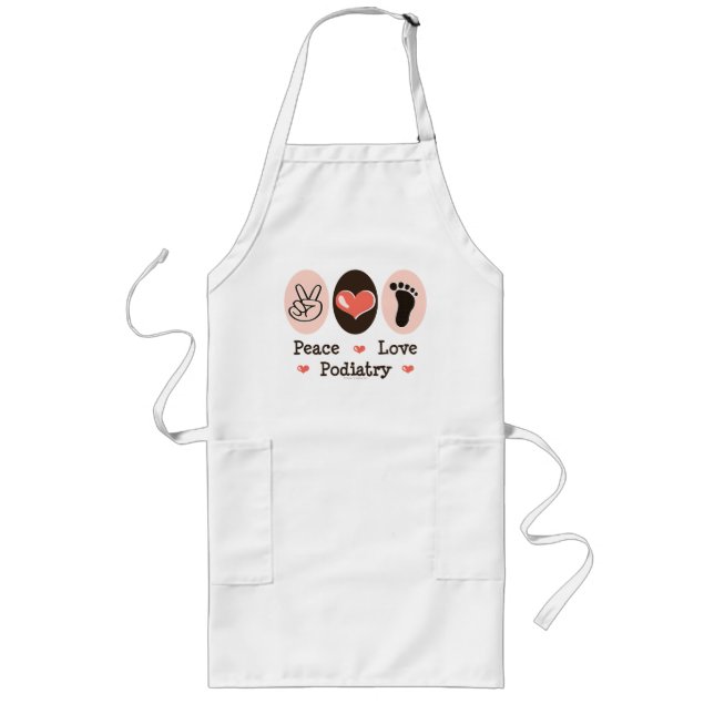 Peace Love Podiatry Podiatrist Apron (Front)