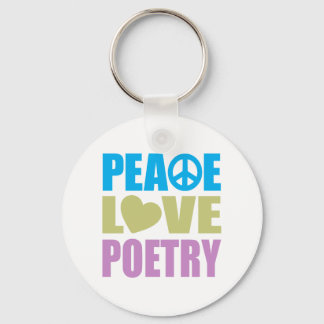 Peace Love Poetry Keychain