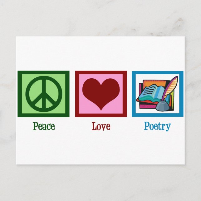 Peace Love Poetry Postcard (Front)