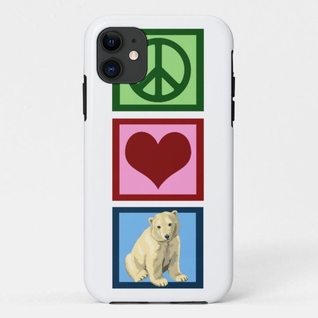 Peace Love Polar Bears Case-Mate iPhone Case (Back)