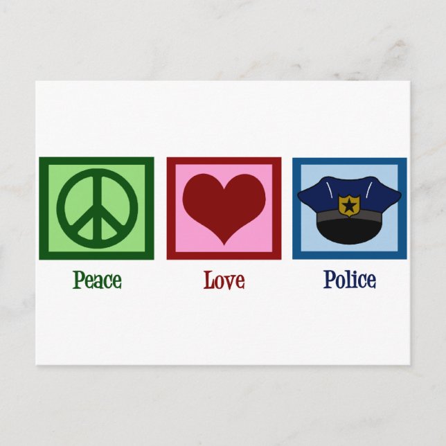 Peace Love Police Postcard (Front)