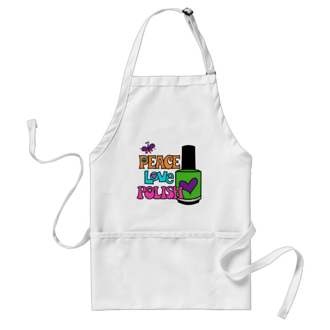 Peace, Love, & Polish Adult Apron (Front)