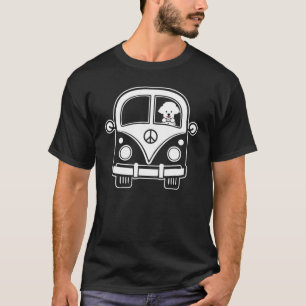Peace Love Poodle In Hippie Bus T-Shirt