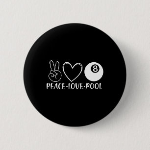 Peace Love Pool Billiards Pool Eight 8 Players Spo Button
