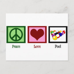 Peace Love Pool | Cool Billiards Postcard