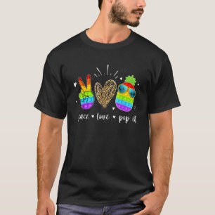 Peace Love Pop It Pineapple Fidget Toy For Boys Gi T-Shirt