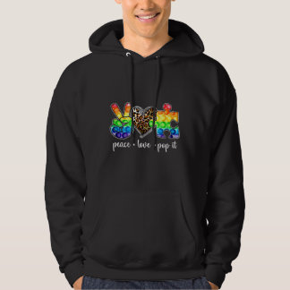 Peace Love Pop It Puzzle Autism Awareness Boy Kids Hoodie