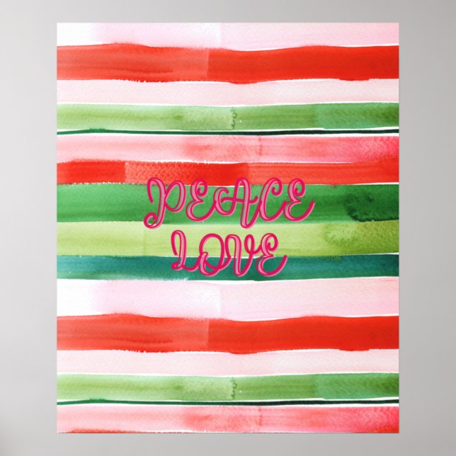 Peace Love Poster - Paint Stripes  (Front)