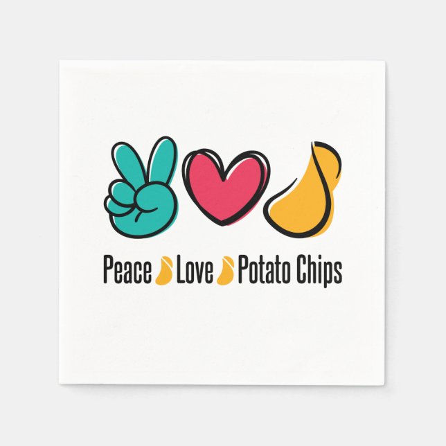 Peace Love Potato Chips Napkins (Front)