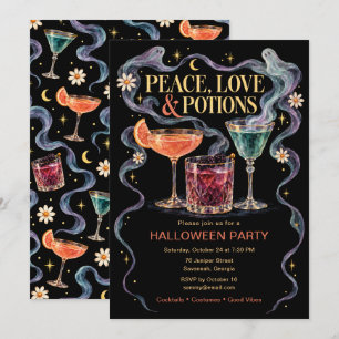 Peace Love & Potions Halloween Party Invitation