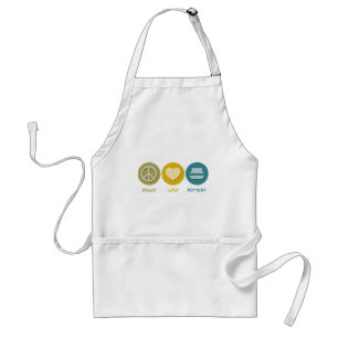Peace Love Pottery Adult Apron