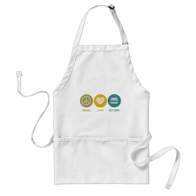 Peace Love Pottery Adult Apron (Front)
