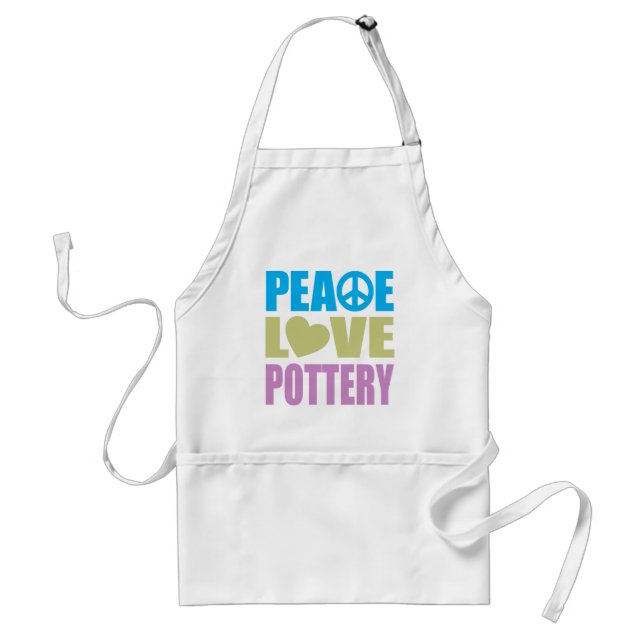 Peace Love Pottery Adult Apron (Front)