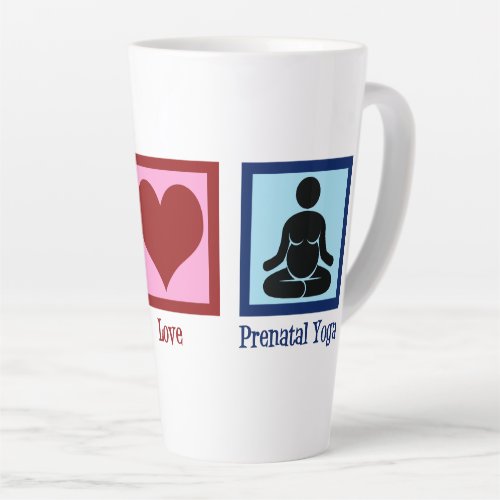 Peace Love Prenatal Yoga Pregnant Yogi Latte Mug