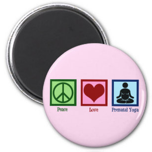 Peace Love Prenatal Yoga Pregnant Yogi Magnet