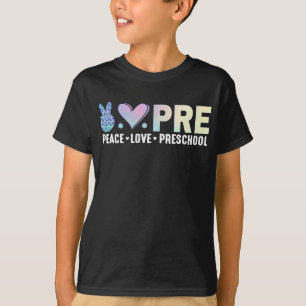 Peace Love Preschool Back To School Funny T-Shirt