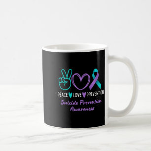 Peace Love Prevention Suicide Awareness Teal Purpl Coffee Mug