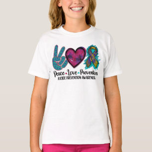 Peace Love Prevention Suicide Prevention Awareness T-Shirt