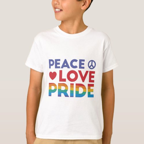 Peace love Pride design T_Shirt
