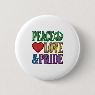Peace Love Pride Vintage Engraving Vector Design_1 Button