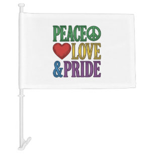 Peace Love Pride Vintage Engraving Vector Design_1 Car Flag