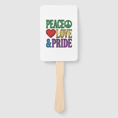 Peace Love Pride Vintage Engraving Vector Design_1 Hand Fan