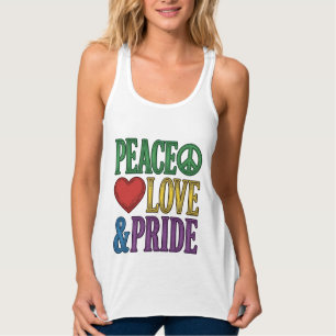 Peace Love Pride Vintage Engraving Vector Design_1 Tank Top