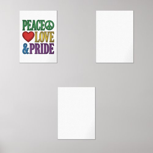 Peace Love Pride Vintage Engraving Vector Design_1 Wall Art Sets