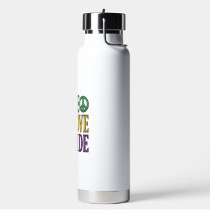 Peace Love Pride Vintage Engraving Vector Design_1 Water Bottle