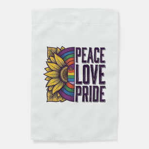 Peace Love Pride Vintage Flower Vector Shirt_1 Garden Flag