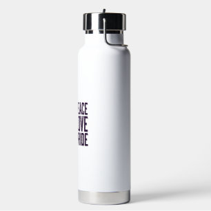 Peace Love Pride Vintage Flower Vector Shirt_1 Water Bottle