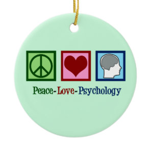 Peace Love Psychology Cute Psychologist Ceramic Ornament