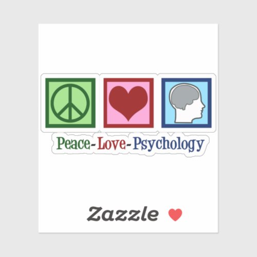 Peace Love Psychology Cute Psychologist Sticker