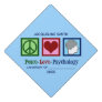 Peace Love Psychology Graduation Cap Topper