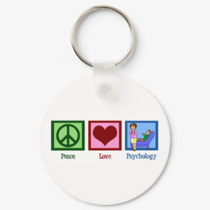 Peace Love Psychology Keychain