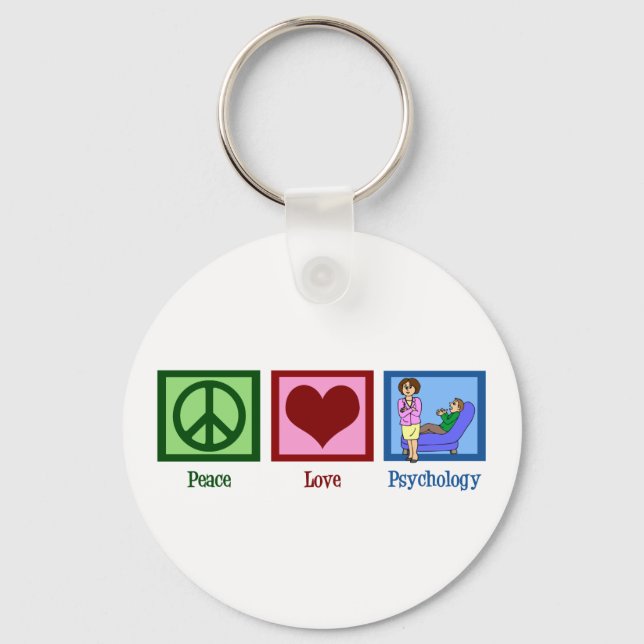 Peace Love Psychology Keychain (Front)