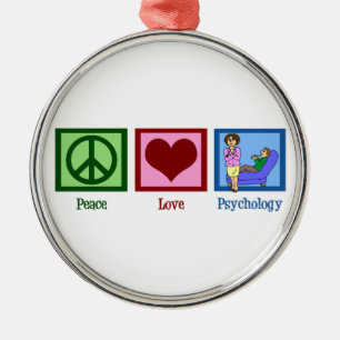Peace Love Psychology Metal Ornament