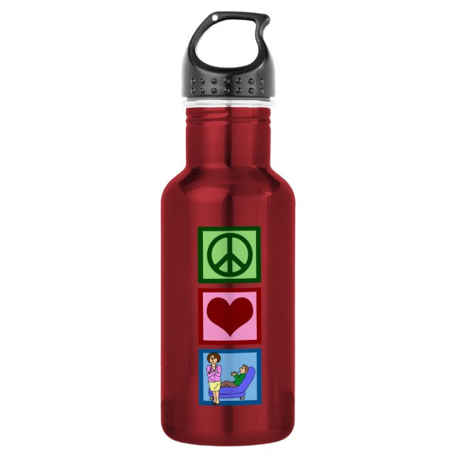 Peace Love Psychology Stainless Steel Water Bottle (Front)