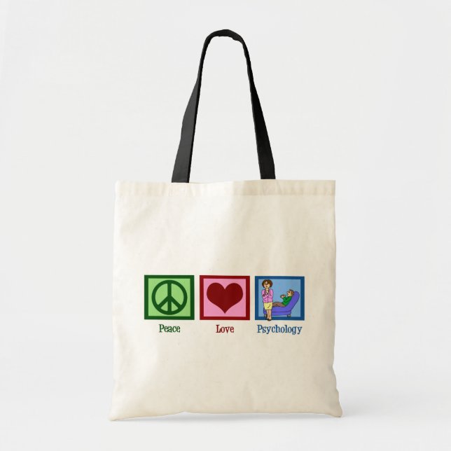 Peace Love Psychology Tote Bag (Front)