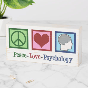 Peace Love Psychology Wooden Box Sign