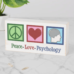 Peace Love Psychology Wooden Box Sign