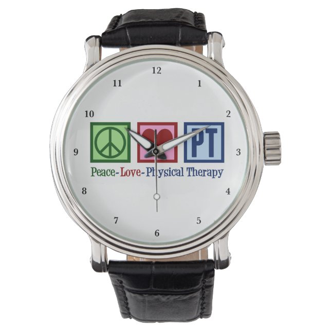 Peace Love PT Cute Physical Therapist Watch (Front)