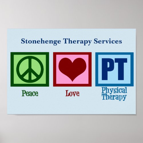 Peace Love PT Physical Therapy Poster